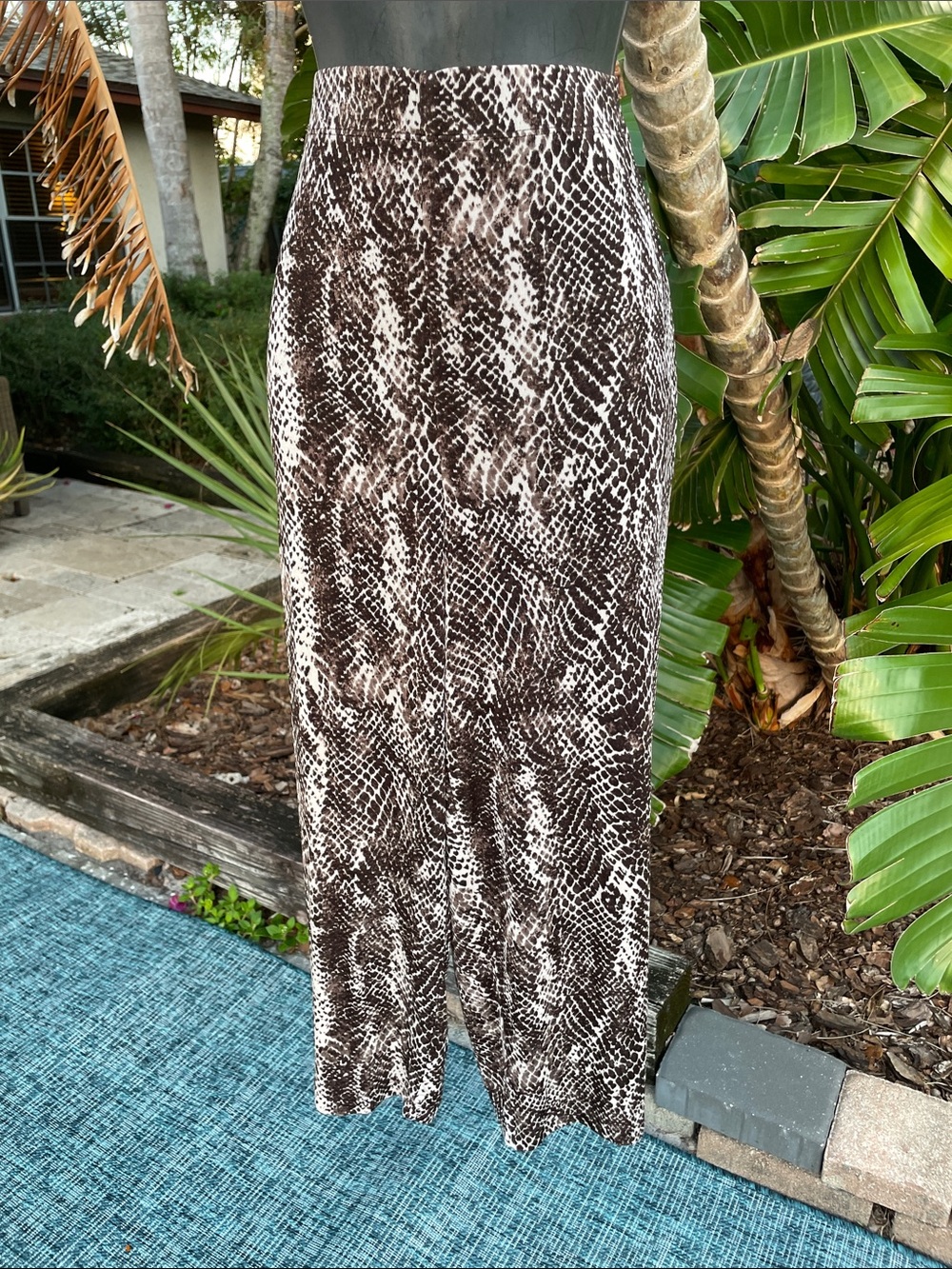 snake print pants by Chico’s travelers